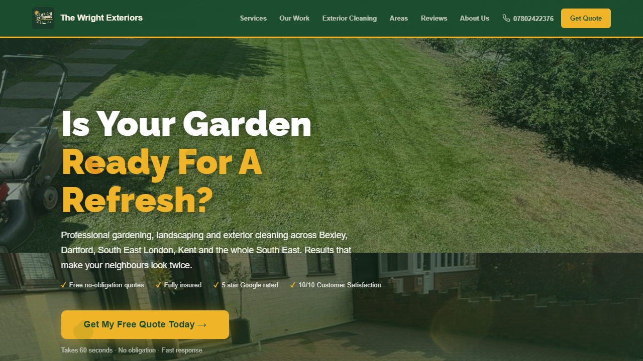 The Wright Exteriors website
